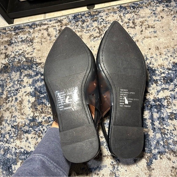 Torrid Black & Silver Jeweled Pointed Toe Slingback Flats 6 Extra Wide Width - Picture 10 of 12